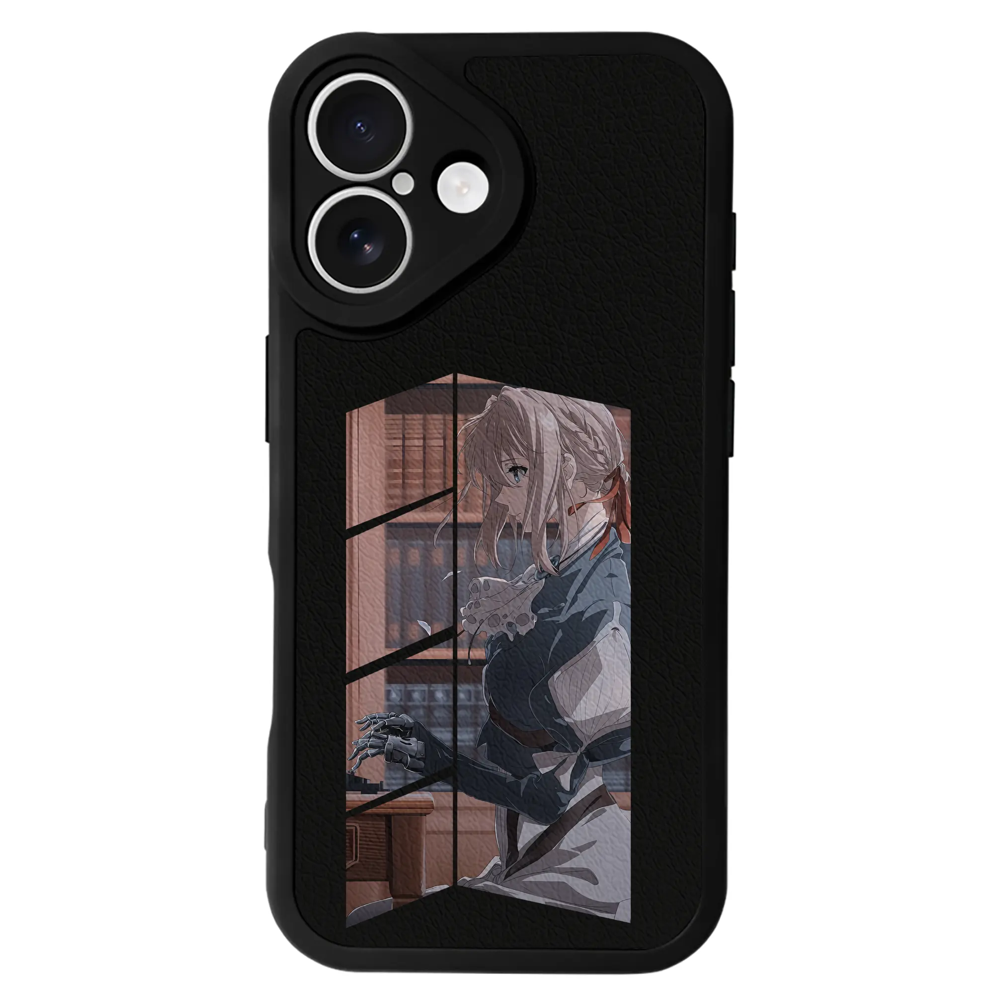 ヴァイオレット・エヴァーガーデン グッズ,ヴァイオレット・エヴァーガーデン - IPhone 16シリーズ対応 ・ シリコンスマホケース ・ レザー調 ・ 高精度フィット ・ 耐衝撃 ・ ワイヤレス充電対応 ・ 精密カット